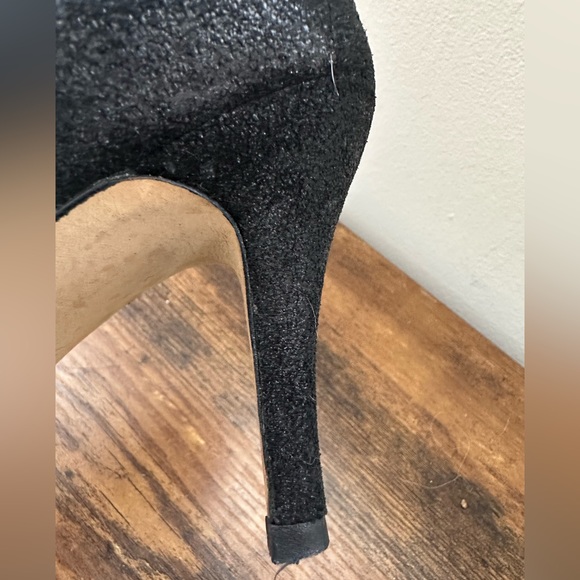 Peep toe scalloped black metallic vanelli heel size 6.5 - Picture 5 of 6